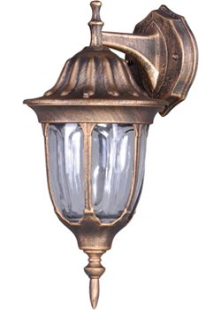 Czarno-złota zewnętrzna lampa ścienna na dom - S322-Hadson ze sklepu Edinos.pl w kategorii Oświetlenie ogrodowe - zdjęcie 172256944
