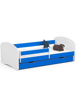 Łóżko dziecięce z szufladą białe + niebieski Ellsa 4X 80x160 ze sklepu Edinos.pl w kategorii Łóżka dziecięce - zdjęcie 172256950