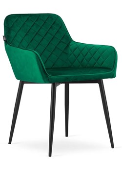 Zestaw 2 zielonych krzeseł tapicerowanych - Dante ze sklepu Edinos.pl w kategorii Krzesła - zdjęcie 172256974
