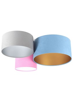 Kolorowy welurowy plafon z abażurami - EXX60-Hores ze sklepu Edinos.pl w kategorii Lampy sufitowe - zdjęcie 172257103