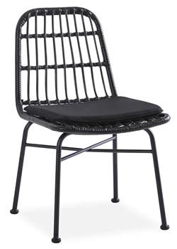 Rattanowe krzesło tarasowe Afrodyta - popielate ze sklepu Edinos.pl w kategorii Krzesła ogrodowe - zdjęcie 172257260