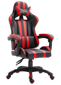 Czerwony ergonomiczny fotel dla gracza - Davo ze sklepu Edinos.pl w kategorii Krzesła biurowe - zdjęcie 172257352