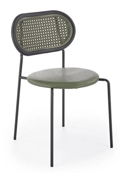 Zielone minimalistyczne krzesło tapicerowane - Omix ze sklepu Edinos.pl w kategorii Krzesła - zdjęcie 172257431