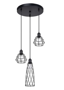 Lampa wisząca z 3 drucianymi kloszami - A421-Bexo ze sklepu Edinos.pl w kategorii Lampy wiszące - zdjęcie 172257751