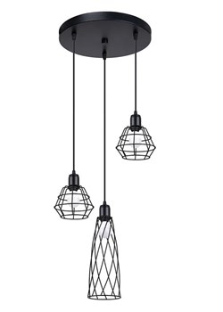 Lampa wisząca z 3 drucianymi kloszami - A421 T8-D16 ze sklepu Edinos.pl w kategorii Lampy wiszące - zdjęcie 172257751