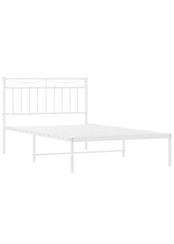 Białe metalowe łóżko pojedyncze 90x200 cm - Envilo ze sklepu Edinos.pl w kategorii Łóżka i materace - zdjęcie 172258351