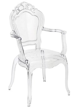 Bezbarwne krzesło do salonu z podłokietnikami - Trixi 3X ze sklepu Edinos.pl w kategorii Krzesła - zdjęcie 172258711