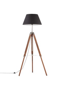 Brązowo-czarna regulowana lampa stojąca trójnóg z drewna - EX199-Nostra ze sklepu Edinos.pl w kategorii Lampy podłogowe - zdjęcie 172258810
