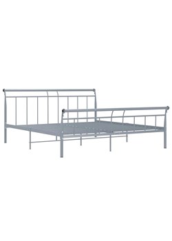 Szare metalowe łóżko dwuosobowe 200x200 cm - Keri ze sklepu Edinos.pl w kategorii Łóżka i materace - zdjęcie 172258870