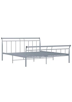 Szare metalowe łóżko dwuosobowe 200x200 cm - Ventano ze sklepu Edinos.pl w kategorii Łóżka i materace - zdjęcie 172258870