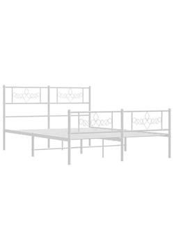 Białe metalowe łóżko małżeńskie 160x200 cm - Radina ze sklepu Edinos.pl w kategorii Łóżka i materace - zdjęcie 172259023