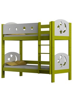 Zielone łóżko piętrowe z barierkami i drabinką - Mimi 3X 190x90 cm ze sklepu Edinos.pl w kategorii Łóżka dziecięce - zdjęcie 172259314