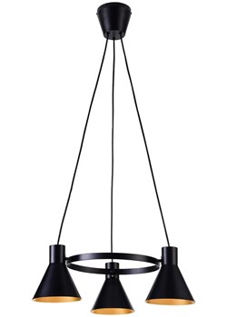Czarna matowa potrójna lampa wisząca do loftu - K106-Rago ze sklepu Edinos.pl w kategorii Lampy wiszące - zdjęcie 172259322