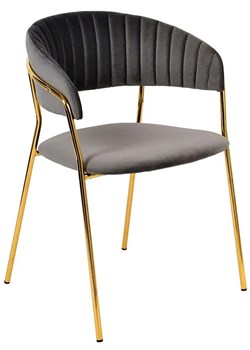 Ciemnoszare krzesło tapicerowane - Piano 2X ze sklepu Edinos.pl w kategorii Krzesła - zdjęcie 172259930