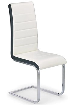 Czarno-białe krzesło na płozach - Damer ze sklepu Edinos.pl w kategorii Krzesła - zdjęcie 172260211