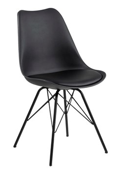 Czarne krzesło metalowe - Lindi ze sklepu Edinos.pl w kategorii Krzesła - zdjęcie 172260393