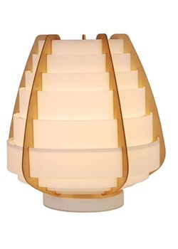 Drewniana pękata lampa na stół - V041-Belumi ze sklepu Edinos.pl w kategorii Lampy stołowe - zdjęcie 172260621