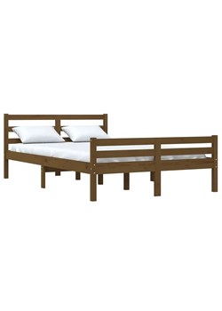 Sosnowe podwójne łóżko miodowy brąz 160x200 - Aviles 6X ze sklepu Edinos.pl w kategorii Łóżka i materace - zdjęcie 172260812