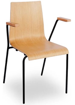 Drewniane krzesło konferencyjne naturalny + czarny - Gixo 4X ze sklepu Edinos.pl w kategorii Krzesła - zdjęcie 172261144