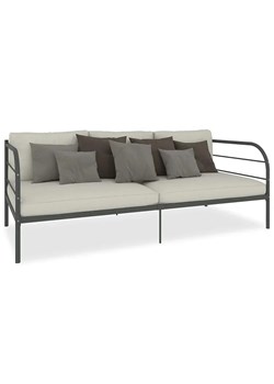 Szare metalowe łóżko pojedyncze 90x200 cm P0-L47 ze sklepu Edinos.pl w kategorii Łóżka i materace - zdjęcie 172261160