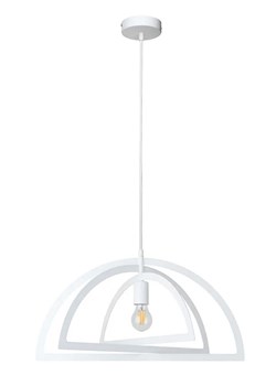 Biała lampa wisząca z metalowym kloszem - A72-Peza ze sklepu Edinos.pl w kategorii Lampy wiszące - zdjęcie 172261190
