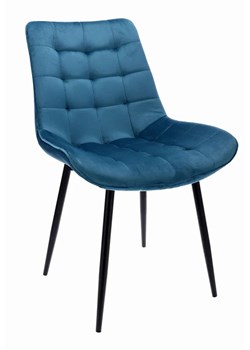 Niebieskie pikowane krzesło do pokoju - Amos ze sklepu Edinos.pl w kategorii Krzesła - zdjęcie 172261220