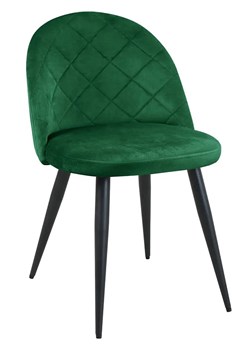 Welurowe krzesło z pikowanym oparciem butelkowa zieleń - Eferos 3X ze sklepu Edinos.pl w kategorii Krzesła - zdjęcie 172261343