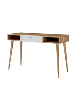 Skandynawskie biurko z szufladą dąb craft + biały - Elara 3X ze sklepu Edinos.pl w kategorii Biurka i sekretarzyki - zdjęcie 172261654