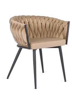 Beżowe nowoczesne krzesło fotelowe - Hado ze sklepu Edinos.pl w kategorii Fotele - zdjęcie 172261884