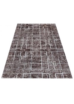 Brązowy dywan w kafelkowy wzór - Vito ze sklepu Edinos.pl w kategorii Dywany - zdjęcie 172261920