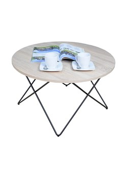 Okrągły stolik kawowy w stylu loft dąb sonoma - Murilo 4X ze sklepu Edinos.pl w kategorii Stoliki kawowe - zdjęcie 172262211