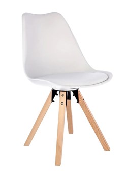 Białe skandynawskie krzesło do stołu - Wiso ze sklepu Edinos.pl w kategorii Krzesła - zdjęcie 172262231