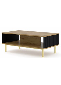 Stolik do kawy z lamelami artisan + czarny - Melis 13X ze sklepu Edinos.pl w kategorii Stoliki kawowe - zdjęcie 172262364