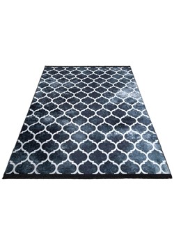 Czarny dywan glamour z geometrycznym wzorem i frędzlami R6-W80 ze sklepu Edinos.pl w kategorii Dywany - zdjęcie 172263083