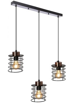 Czarna lampa wisząca w stylu industrialnym - K100-Fario ze sklepu Edinos.pl w kategorii Lampy wiszące - zdjęcie 172263152