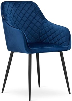 Granatowe pikowane krzesło metalowe - Koruco 3X ze sklepu Edinos.pl w kategorii Krzesła - zdjęcie 172263372