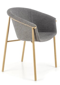 Szare tapicerowane krzesło kubełkowe - Rito ze sklepu Edinos.pl w kategorii Krzesła - zdjęcie 172263380