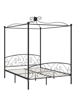 Czarne metalowe łóżko z baldachimem 120x200 cm - Orfes ze sklepu Edinos.pl w kategorii Łóżka i materace - zdjęcie 172263560