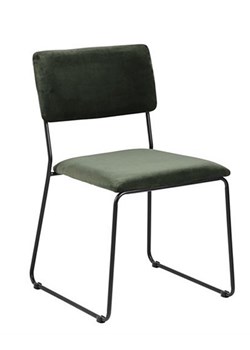 Welwetowe tapicerowane krzesło Nadio - zielone ze sklepu Edinos.pl w kategorii Krzesła - zdjęcie 172263683