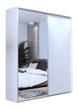 Biała przesuwna szafa z lustrem 200 cm - Savona 3X ze sklepu Edinos.pl w kategorii Szafy - zdjęcie 172264024