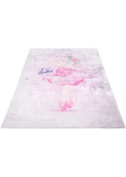 Różowy nowoczesny dywan do pokoju dziewczynki - Feso 4X ze sklepu Edinos.pl w kategorii Tekstylia dziecięce - zdjęcie 172264280