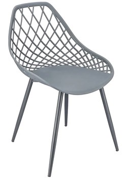 Szare krzesło balkonowe z ażurowym oparciem - Kifo 5X ze sklepu Edinos.pl w kategorii Krzesła ogrodowe - zdjęcie 172264283