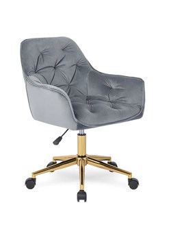 Szary obrotowy welurowy fotel biurowy - Xami 4X ze sklepu Edinos.pl w kategorii Krzesła biurowe - zdjęcie 172264313