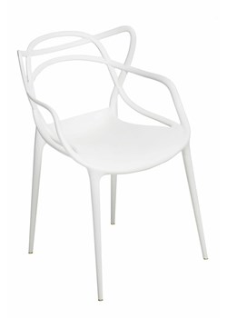 Białe minimalistyczne krzesło z podłokietnikami H4-M78 ze sklepu Edinos.pl w kategorii Krzesła - zdjęcie 172264542