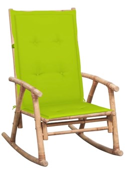 Bambusowy fotel bujany na taras jasna zieleń - Bamsa ze sklepu Edinos.pl w kategorii Fotele - zdjęcie 172264643