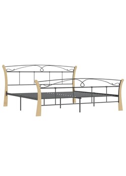 Czarne metalowe łóżko rustykalne 180x200 cm - Elistro ze sklepu Edinos.pl w kategorii Łóżka i materace - zdjęcie 172264692