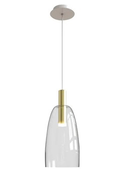 Złota lampa wisząca LED ze szklanym kloszem - V027-Totemi ze sklepu Edinos.pl w kategorii Lampy wiszące - zdjęcie 172264862