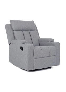 Jasnoszary fotel do salonu z cup holderem - Ixar 4X ze sklepu Edinos.pl w kategorii Fotele - zdjęcie 172265022