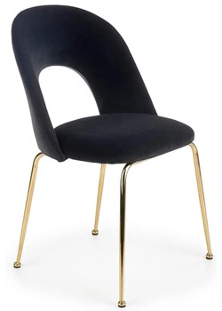 Czarne tapicerowane krzesło w stylu glamour - Pari ze sklepu Edinos.pl w kategorii Krzesła - zdjęcie 172265091