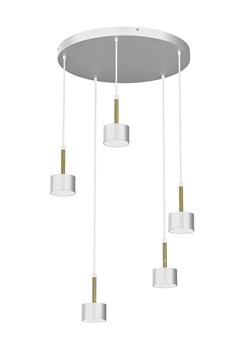 Biało-złota lampa wisząca z abażurami - N023 M2-R07 ze sklepu Edinos.pl w kategorii Lampy wiszące - zdjęcie 172265430